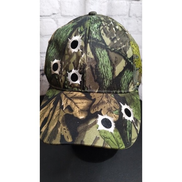 DF Imports Camo w/ Bullet Holes Embroidered Baseball Hat Adjustable NWT - Picture 7 of 8